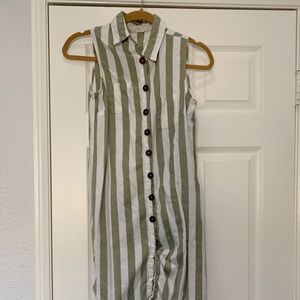 Striped button down dress